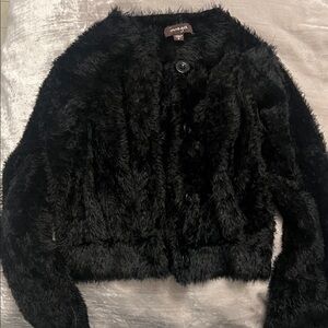 Imoga Black Fuzzy Cardigan